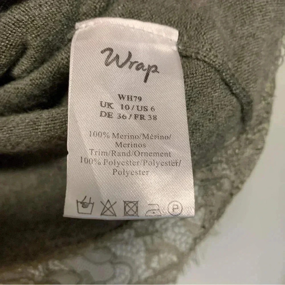 Wrap 100% merino  wool army green sweater - Picture 5 of 5